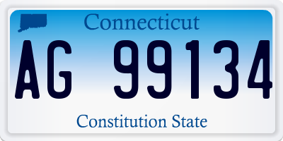 CT license plate AG99134