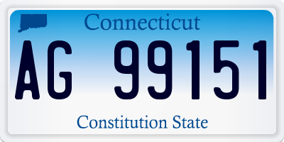 CT license plate AG99151