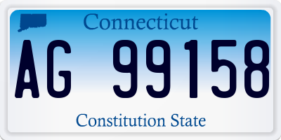 CT license plate AG99158