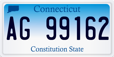 CT license plate AG99162
