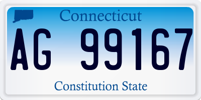CT license plate AG99167