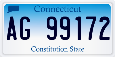CT license plate AG99172