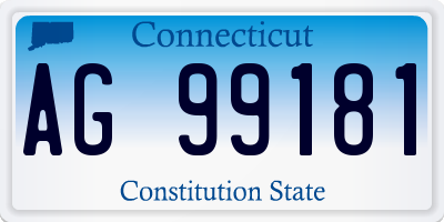 CT license plate AG99181