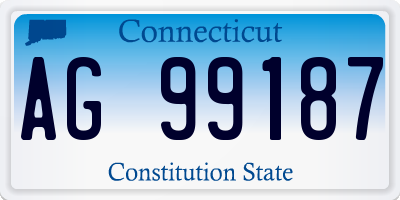 CT license plate AG99187
