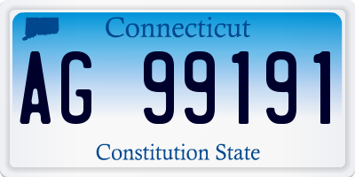CT license plate AG99191