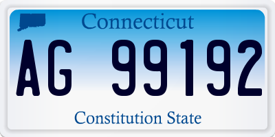CT license plate AG99192