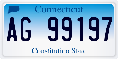 CT license plate AG99197