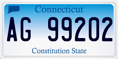 CT license plate AG99202
