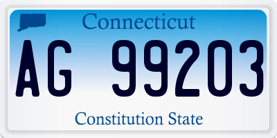 CT license plate AG99203