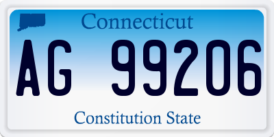 CT license plate AG99206
