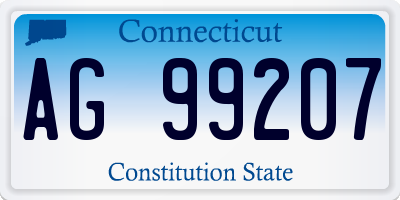 CT license plate AG99207