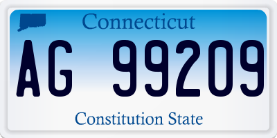 CT license plate AG99209