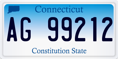 CT license plate AG99212