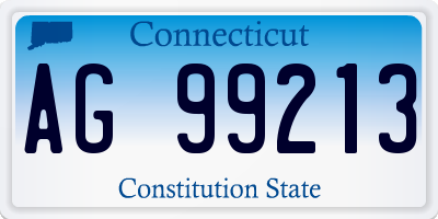 CT license plate AG99213