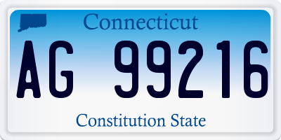 CT license plate AG99216