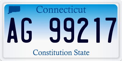 CT license plate AG99217