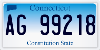 CT license plate AG99218