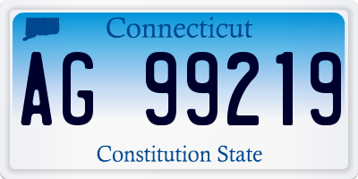 CT license plate AG99219