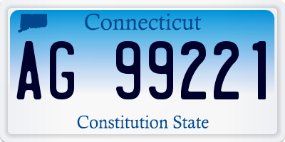 CT license plate AG99221