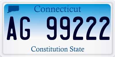 CT license plate AG99222