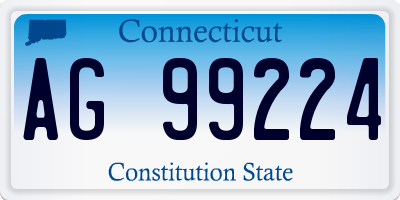 CT license plate AG99224