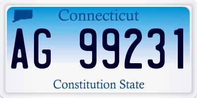 CT license plate AG99231