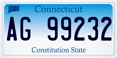 CT license plate AG99232