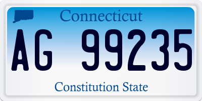 CT license plate AG99235