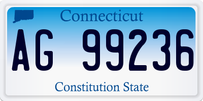 CT license plate AG99236