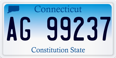 CT license plate AG99237