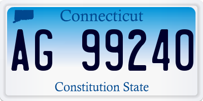 CT license plate AG99240