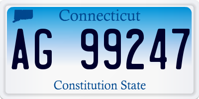 CT license plate AG99247
