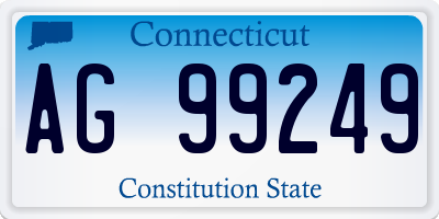 CT license plate AG99249