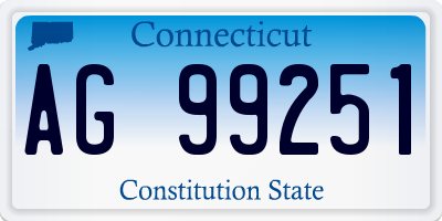 CT license plate AG99251