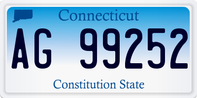 CT license plate AG99252