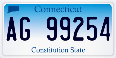CT license plate AG99254