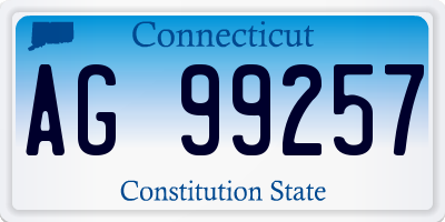 CT license plate AG99257