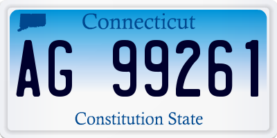 CT license plate AG99261