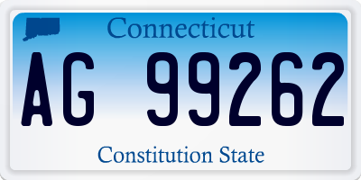 CT license plate AG99262