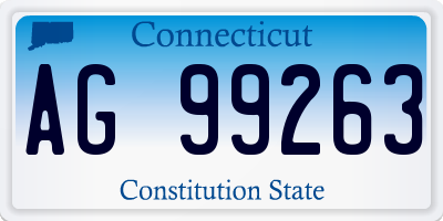 CT license plate AG99263