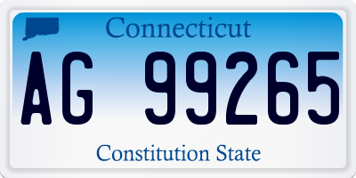 CT license plate AG99265