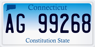 CT license plate AG99268