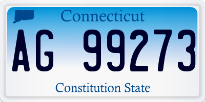 CT license plate AG99273