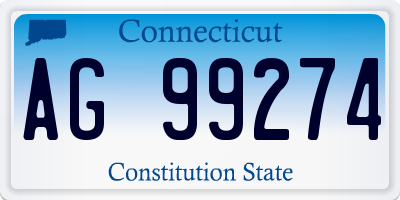 CT license plate AG99274