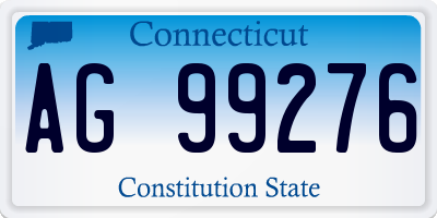 CT license plate AG99276