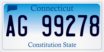 CT license plate AG99278
