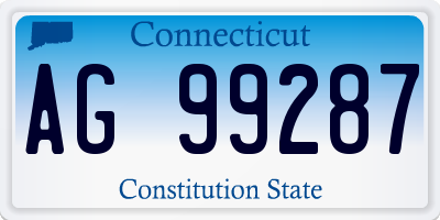 CT license plate AG99287