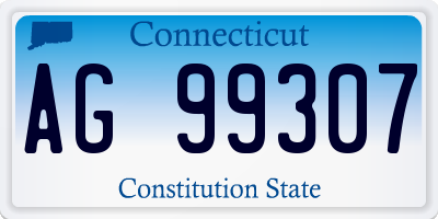 CT license plate AG99307