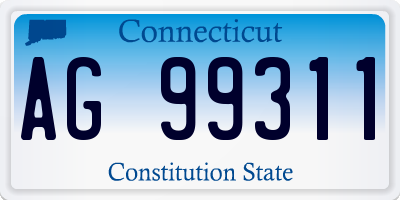 CT license plate AG99311