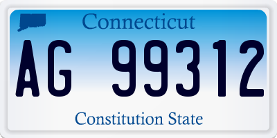 CT license plate AG99312